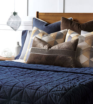 NOVA QUILTED VELVET COVERLET IN INDIGO