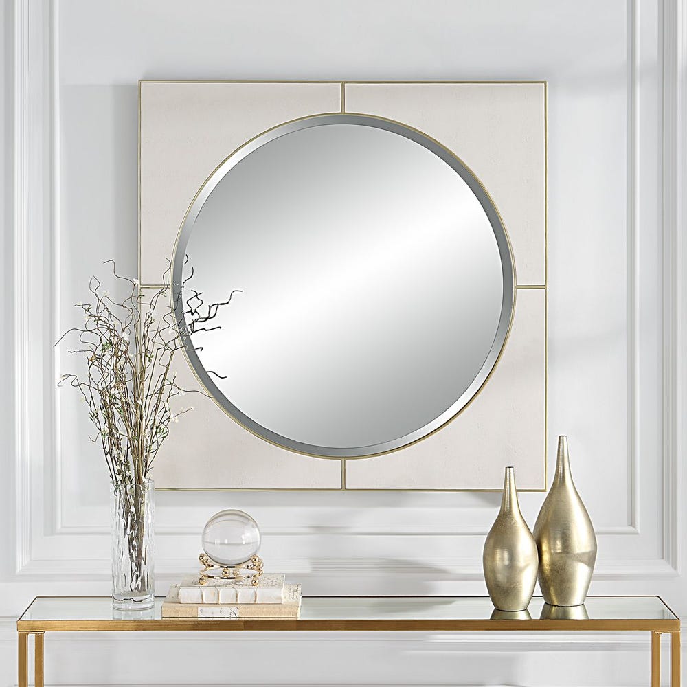 Cyprus Square Mirror White
