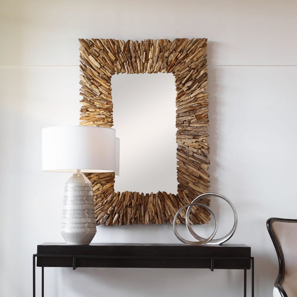 Teak Branch Mirror Natural