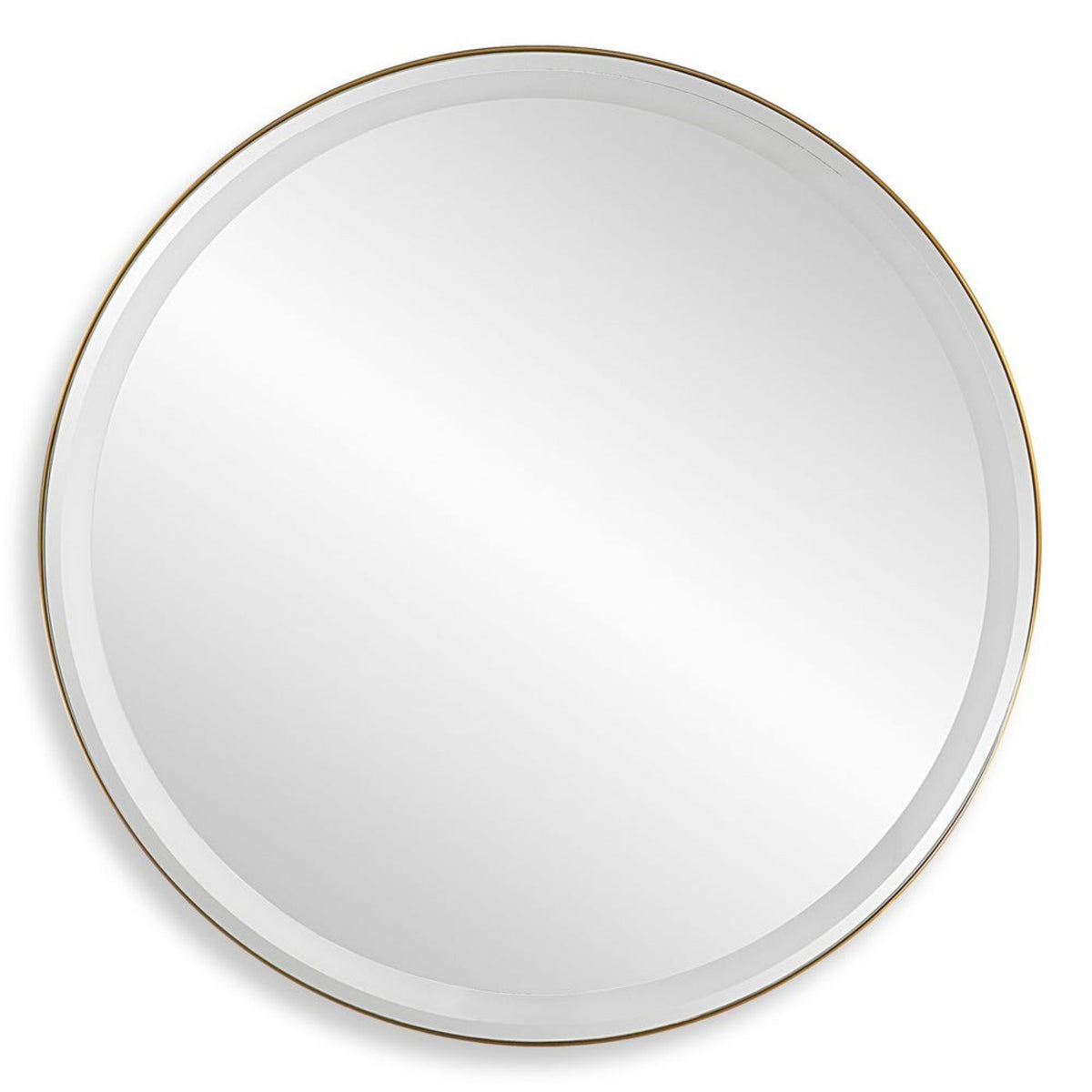 Crofton Lighted Round Mirror Brass
