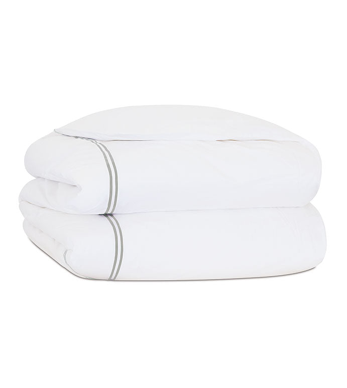 ENZO SATIN STITCH DUVET COVER IN DOVE