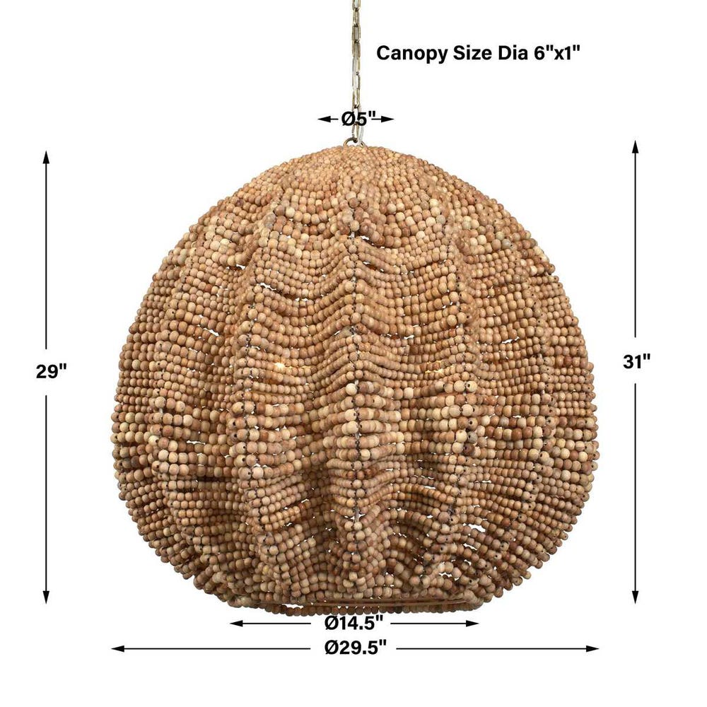 Uttermost Kauri 5 Light Wooden Bead Pendant