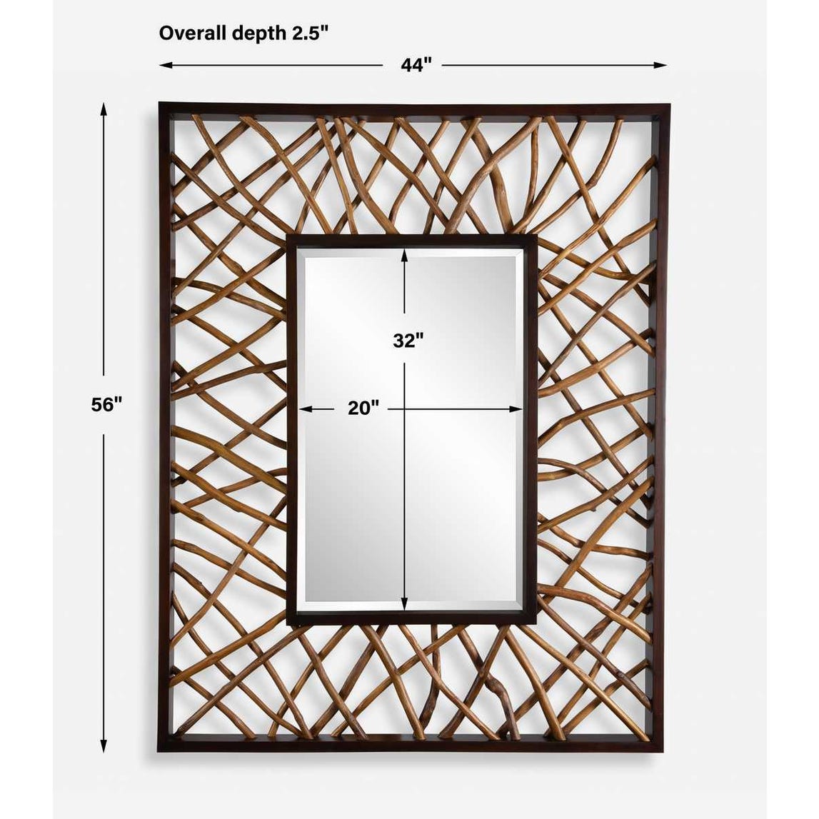 Teak Maze Rectangle Mirror