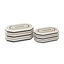 Octagonal Striped Box Set of 2