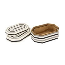 Octagonal Striped Box Set of 2