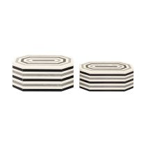 Octagonal Striped Box Set of 2