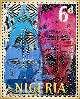 Nigeria Stamp Framed Wall Art