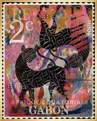 Gabon Stamp Framed Wall Art