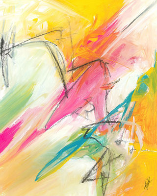 Abstract w/Floater Frame 24 X 30"