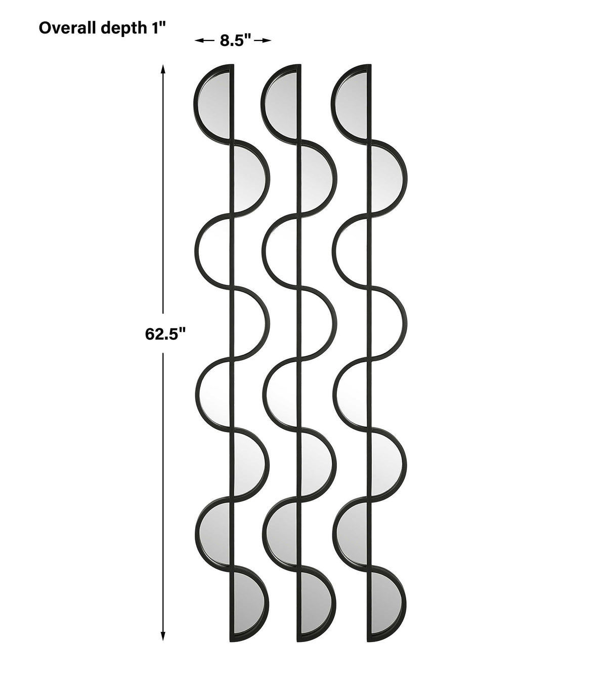 WISPER MIRRORED WALL DECOR, S/3