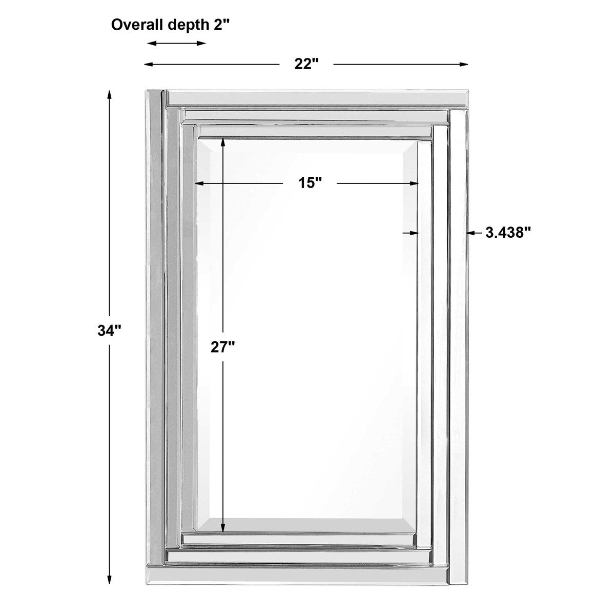Rockford 34&quot; x 22&quot; Rectangular Mirror