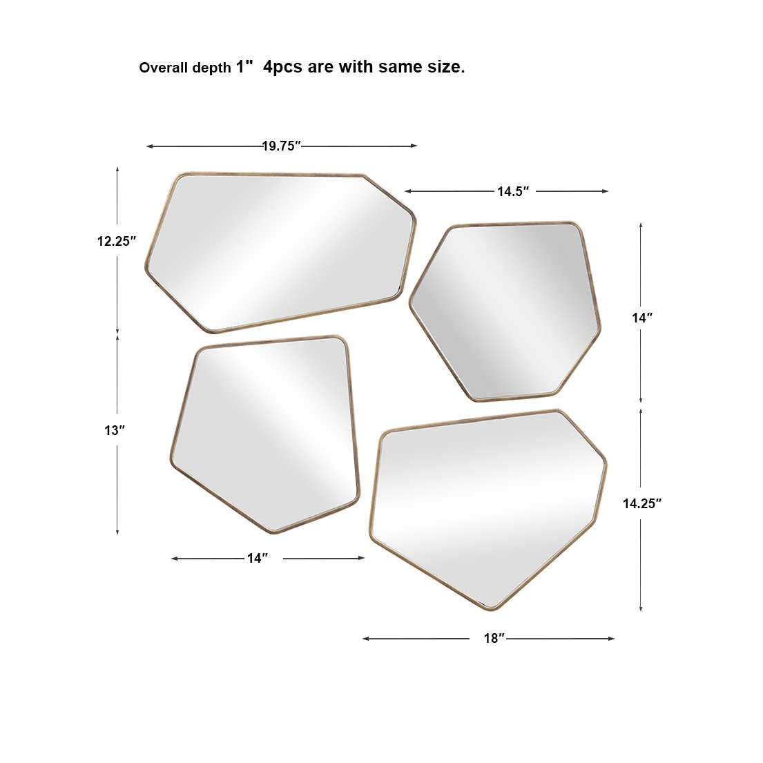 Monroe 20&quot; x 12&quot; S4 Mirror Set
