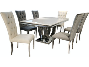 Windcreek 71" White Marble Dining Table