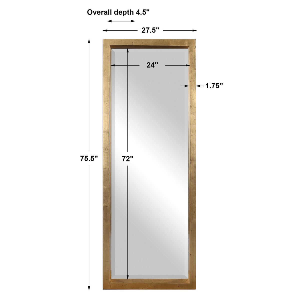 Pickens Rectangular Oversized 76&quot; x 28&quot; Mirror