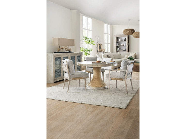 Gabriella 48in Round Pedestal Dining Table with Wood Top