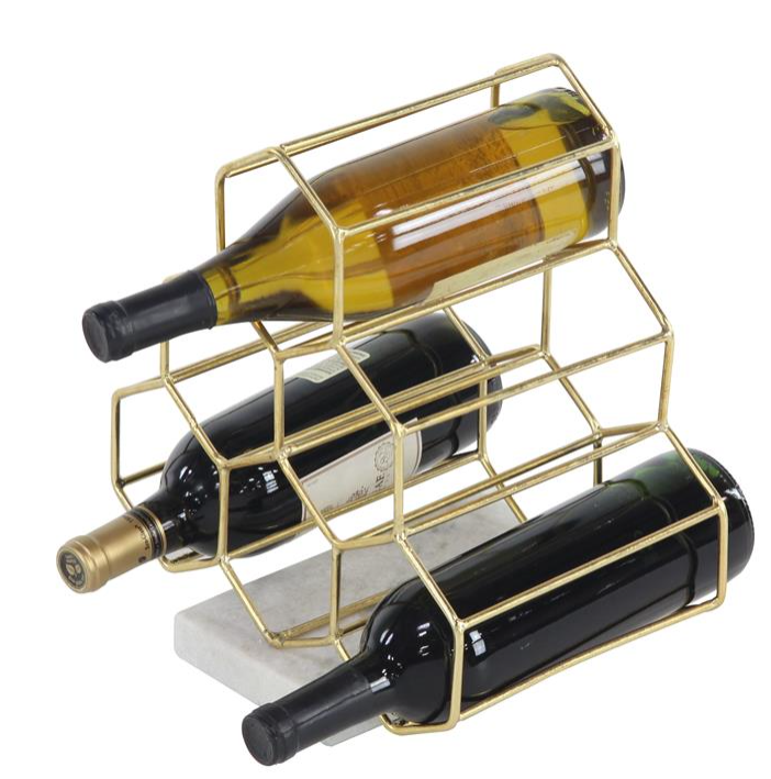 Gold honeycomb wine discount rack