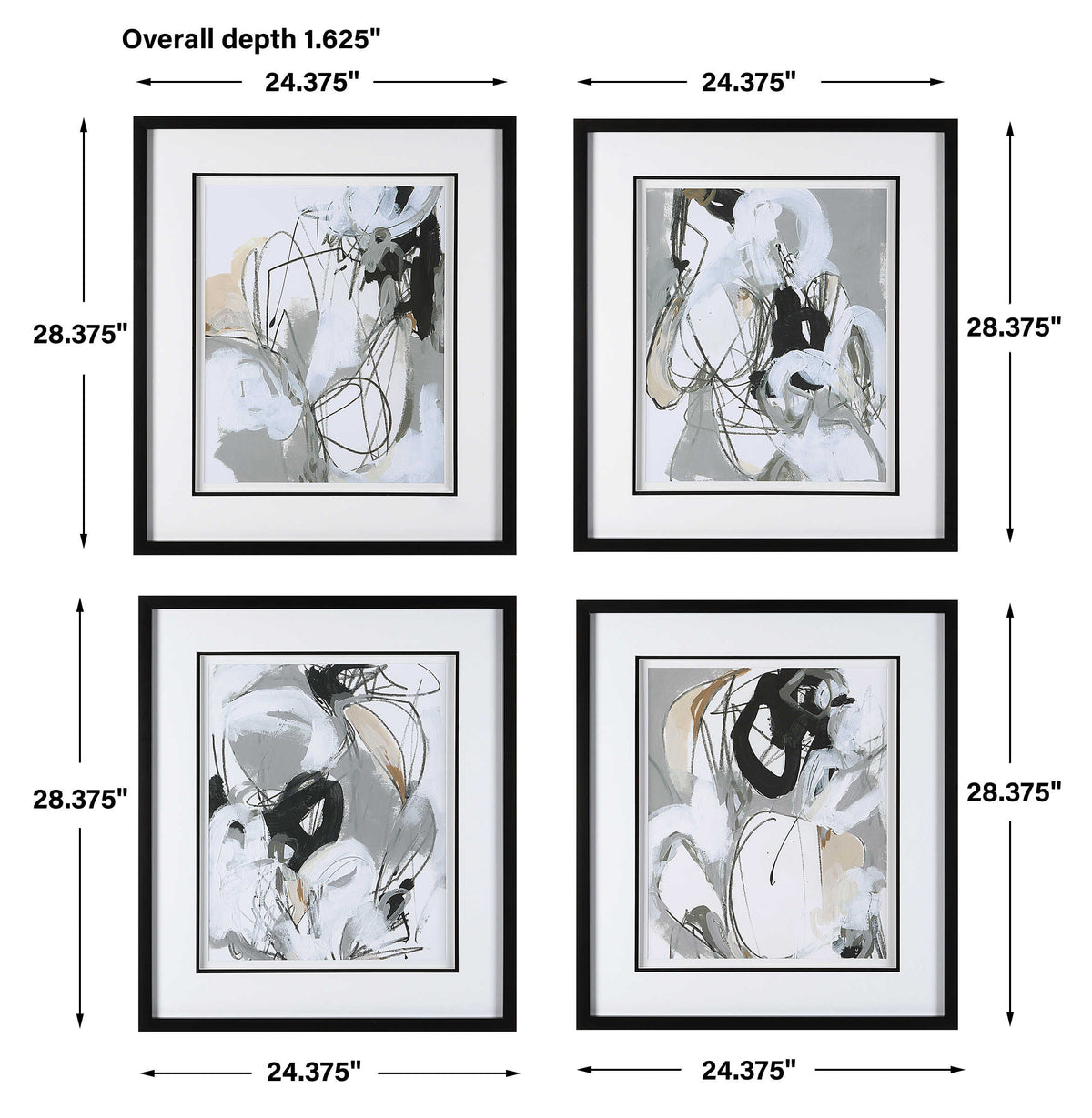 TERRY THREADS FRAMED PRINTS, S/4