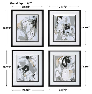 TERRY THREADS FRAMED PRINTS, S/4