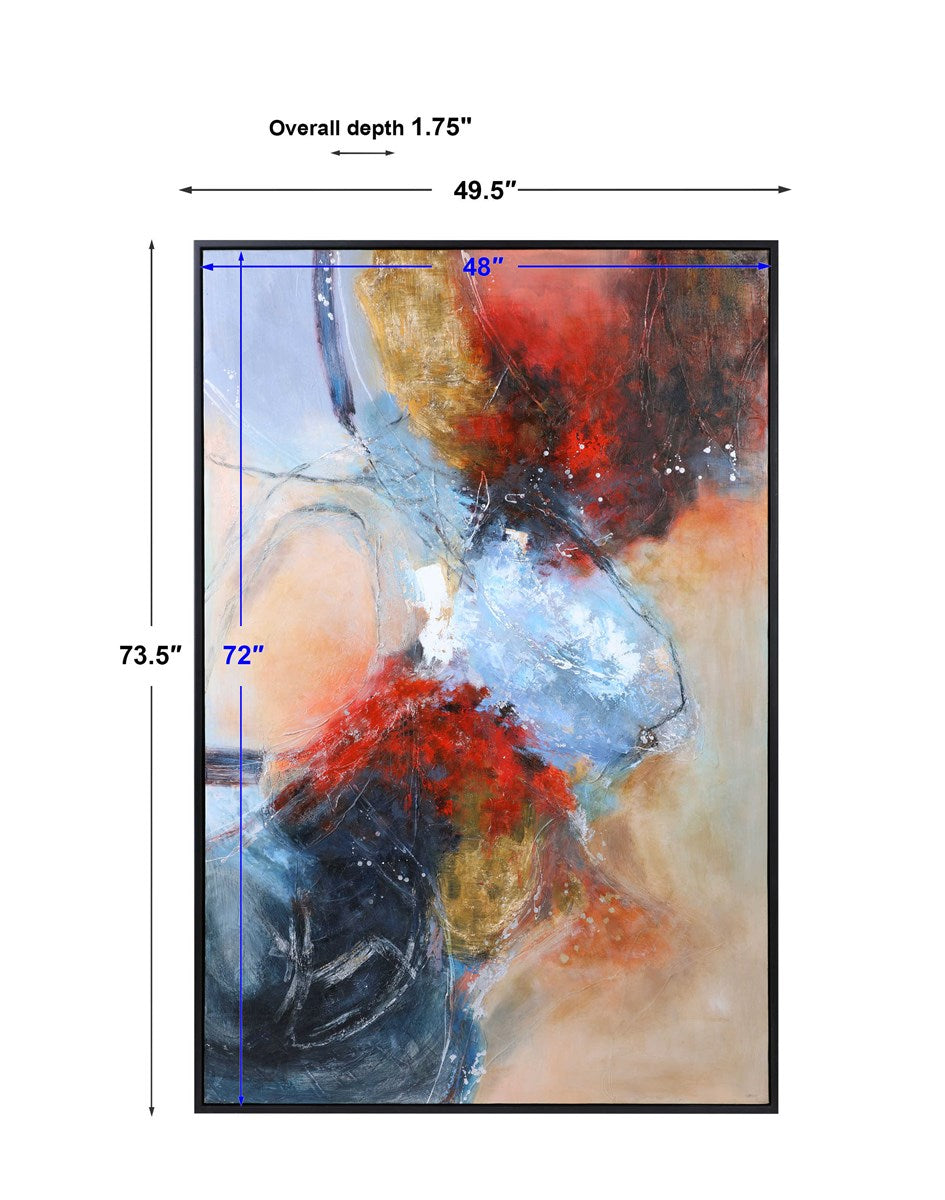 SUMMER SUNSET HAND PAINTED CANVAS FRAMED WALL ART