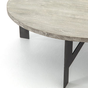 Jadon 48" Round coffee table with Iron legs