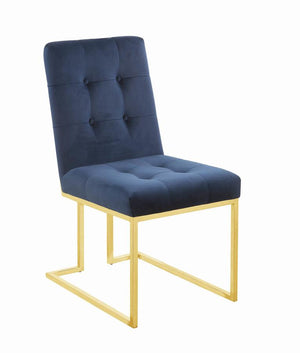 Modern Ink Blue and Gold Dining Chair - riteathomeatlanta