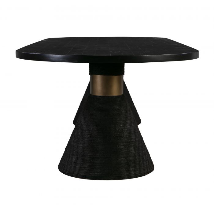 Rasha Black Rope Oval Dining Table