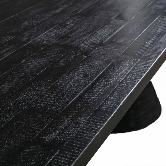 Rasha Black Rope Oval Dining Table