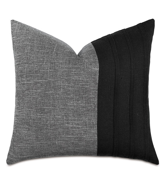 Percy 20&quot; Pillow/ Gray and Black