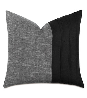 Percy 20" Pillow/ Gray and Black
