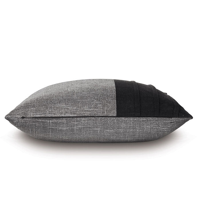 Percy 20&quot; Pillow/ Gray and Black