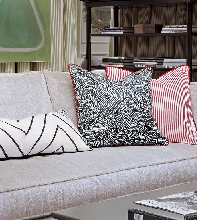 Panaca 13x36 Lumbar Pillow/ White and Black