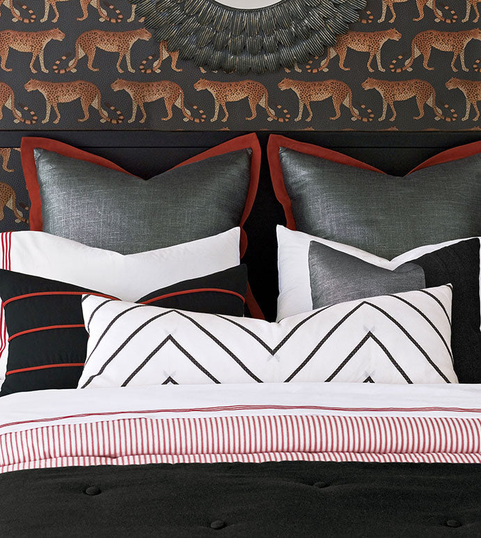 Panaca 13x36 Lumbar Pillow/ White and Black