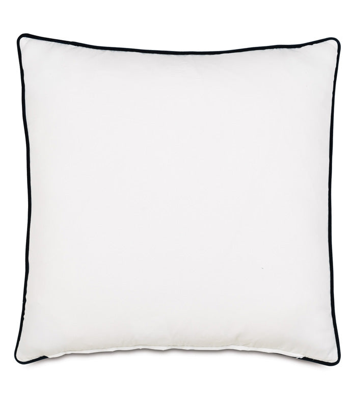 Stripes 22&quot; Lumbar Pillow/ Indigo and White