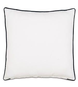 Stripes 22" Lumbar Pillow/ Indigo and White