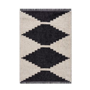 Crescent Area Rug/ Black and Ivory