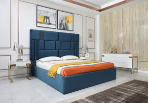 Aspire Blue Upholstered Bed