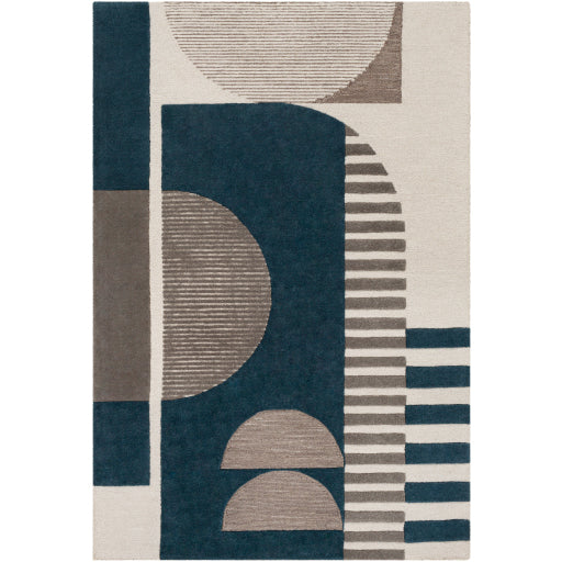 Brooklyn Teal, Beige and Charcoal Rug