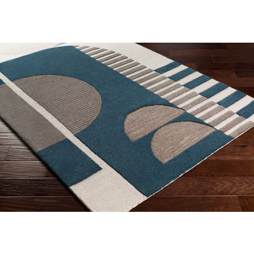 Brooklyn Teal, Beige and Charcoal Rug