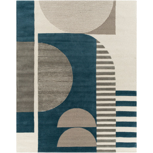 Brooklyn Teal, Beige and Charcoal Rug