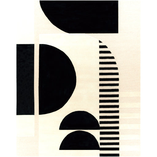 Brooklyn Rug (Black, Cream and Light Beige Rug)