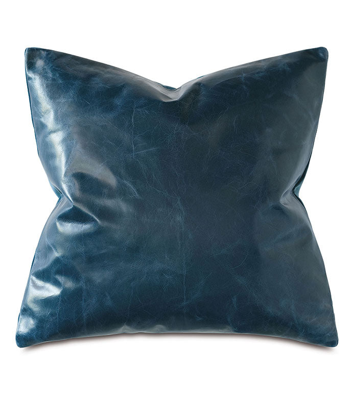 Lund 20&quot; Pillow/ Blue Leather