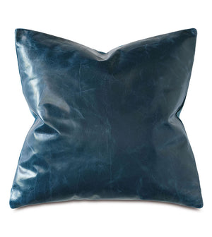 Lund 20" Pillow/ Blue Leather