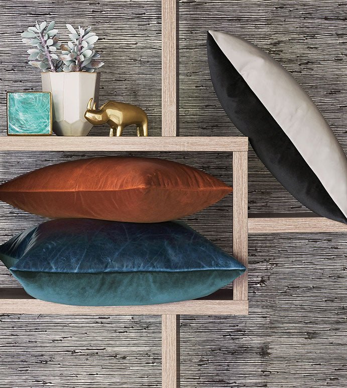 Lund 20&quot; Pillow/ Blue Leather