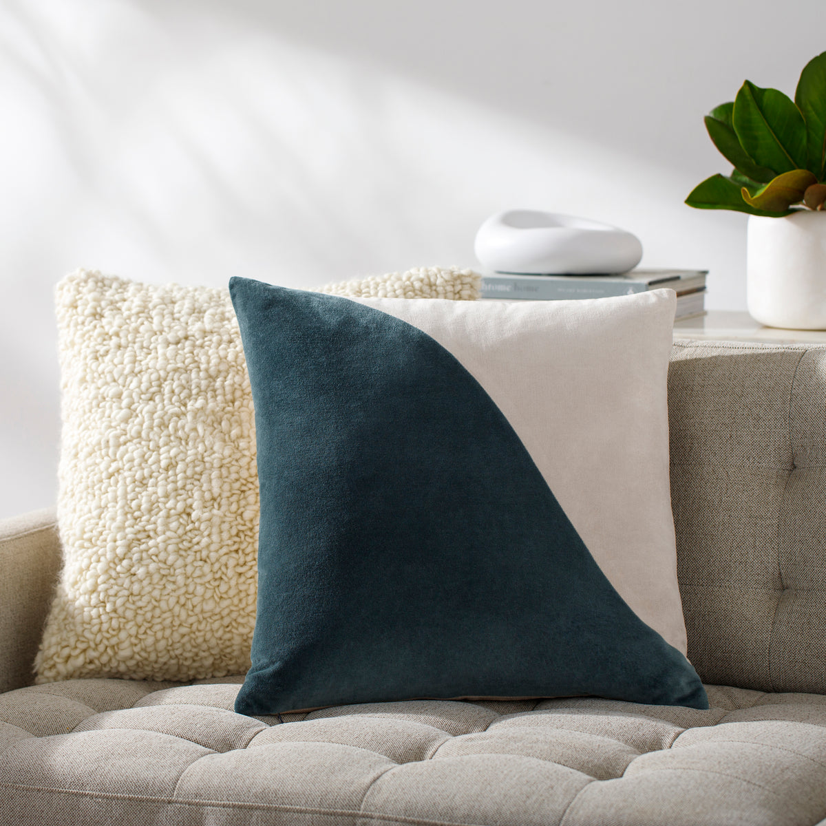 HALF AND HALF ACCENT PILLOW