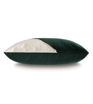 Carlin 15x26 Lumbar Pillow/ Green and Ivory