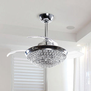 36'' Glam Retractable Ceiling Fan, Chrome
