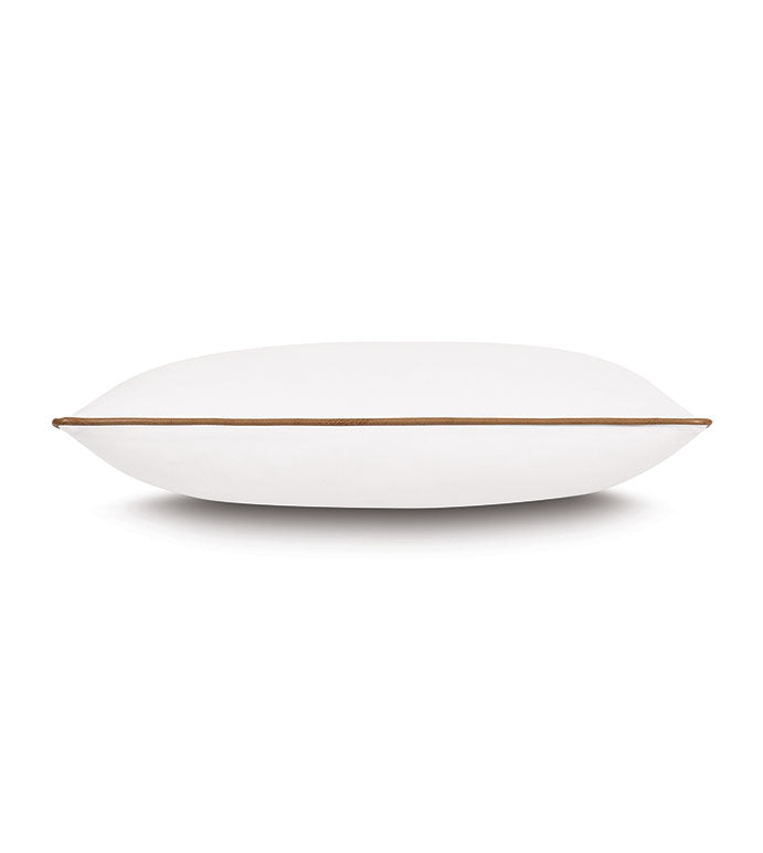 Wendover 16x22 Lumbar Pillow/ White with Brown Faux Leather