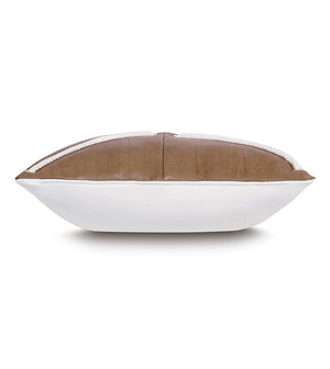 Wendover 20" Pillow/ Faux Brown Leather