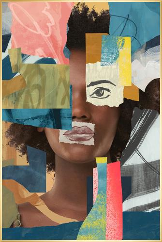 Obscured Portrait I 45&quot; x 30&quot; Framed Artwork