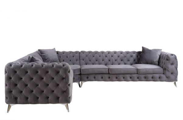 Phillip Gray Velvet Sectional 132"